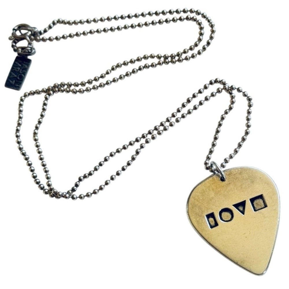 Jason Mraz Tour Love is a four letter word necklace Music Memorabilia silver Y2K